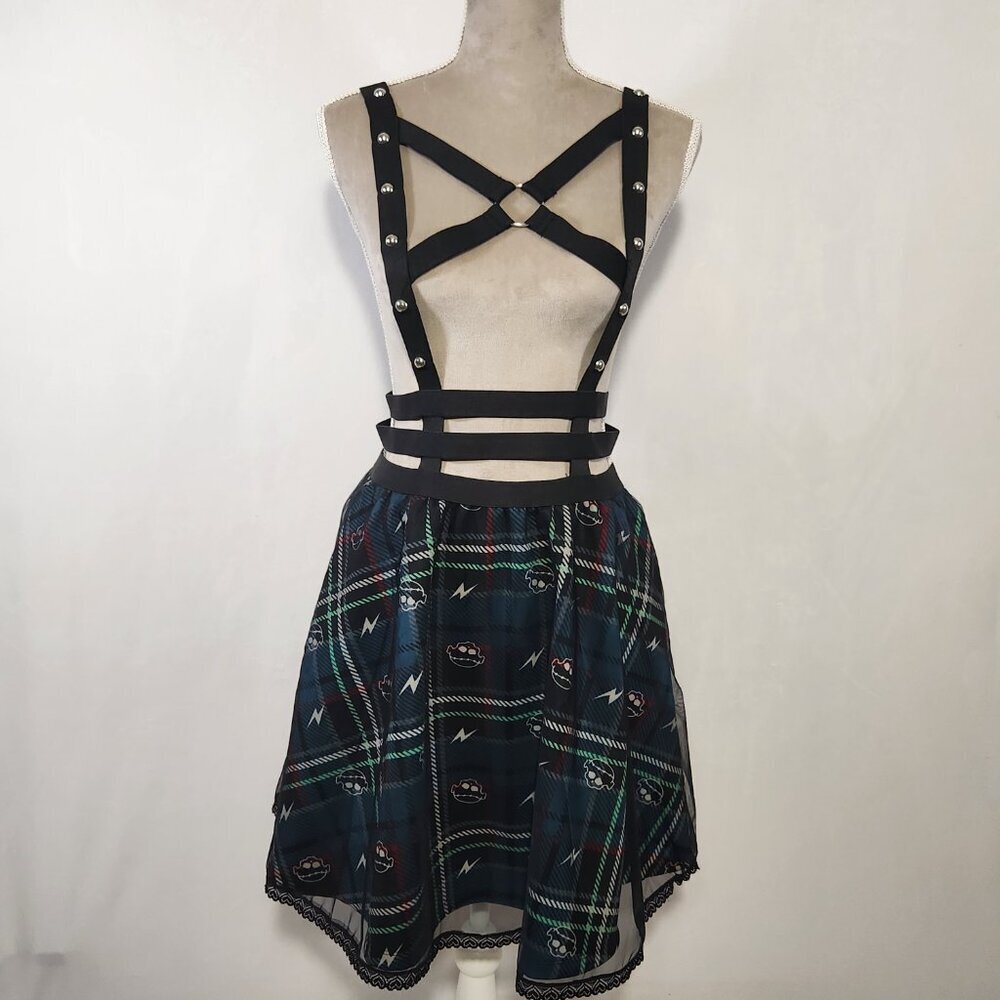Monster High Frankie Stein Her Universe Size M Black Caged Stud Suspender Skirt